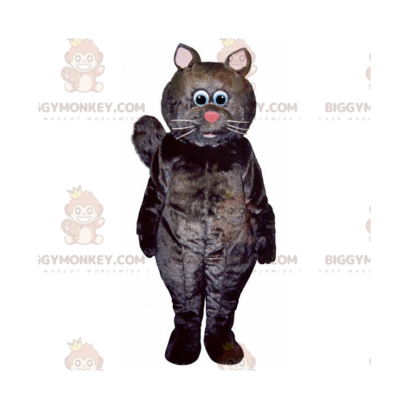 Κοστούμι μασκότ με ροζ μύτη μαύρη γάτα BIGGYMONKEY™ -