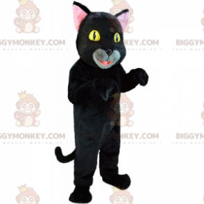 Costume mascotte occhi gialli gatto nero BIGGYMONKEY™ -
