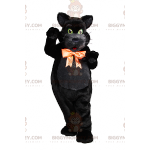 Black Cat BIGGYMONKEY™ Mascot Costume with Bow - Biggymonkey.com