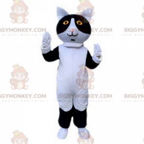 Traje de mascote de gato preto e branco BIGGYMONKEY™ –