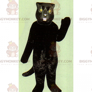 Costume de mascotte BIGGYMONKEY™ de chat noire aux yeux jaunes