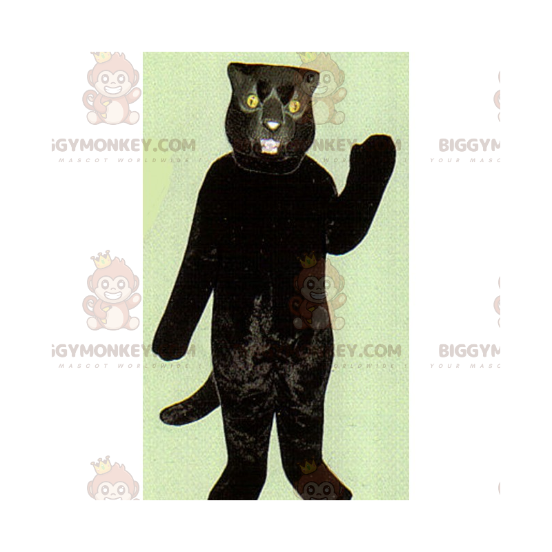 Costume de mascotte BIGGYMONKEY™ de chat noire aux yeux jaunes