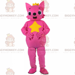 BIGGYMONKEY™ Rosa katt med stjärnmaskotdräkt - BiggyMonkey