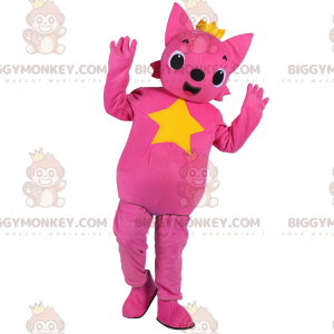 BIGGYMONKEY™ Rosa katt med stjärnmaskotdräkt - BiggyMonkey