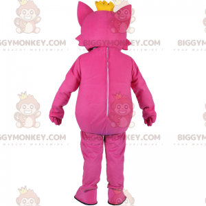 BIGGYMONKEY™ Rosa Katze mit Stern-Maskottchen-Kostüm -