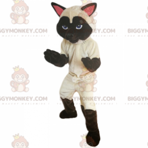 Costume da mascotte del gatto siamese dagli occhi blu