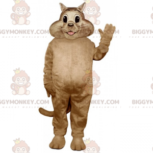 Costume de mascotte BIGGYMONKEY™ de chat souriant -