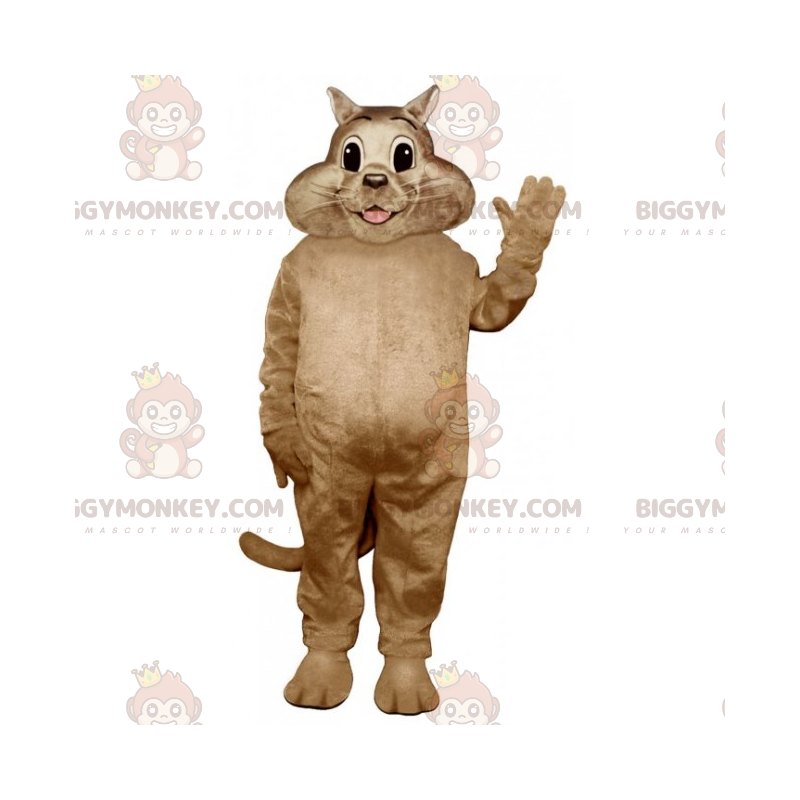Costume de mascotte BIGGYMONKEY™ de chat souriant -