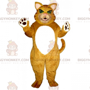 Costume della mascotte del gatto tigre dagli occhi verdi