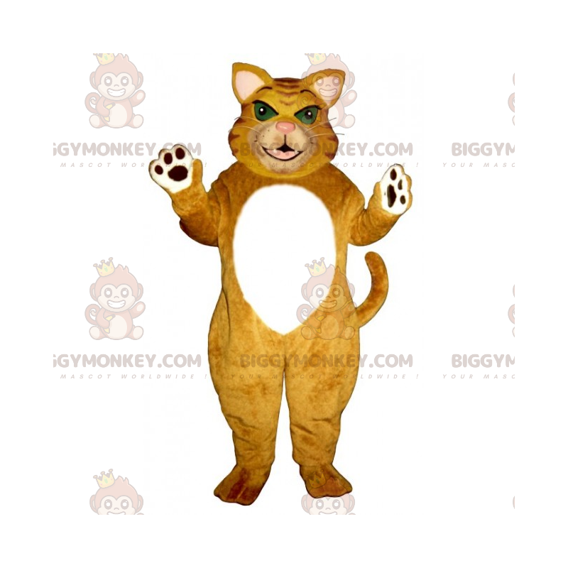 Costume de mascotte BIGGYMONKEY™ de chat tigre aux yeux vert -