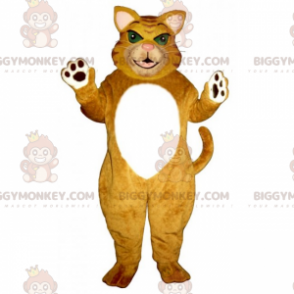 Costume della mascotte del gatto tigre dagli occhi verdi