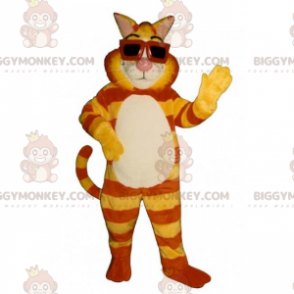 BIGGYMONKEY™ Costume da mascotte gatto tigre con occhiali da