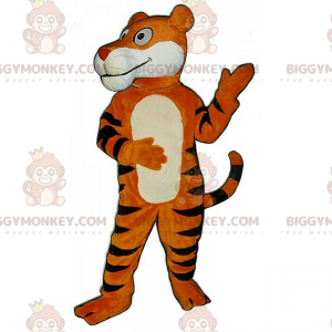 Στολή μασκότ με πορτοκαλί και μαύρο Tiger Cat BIGGYMONKEY™ -