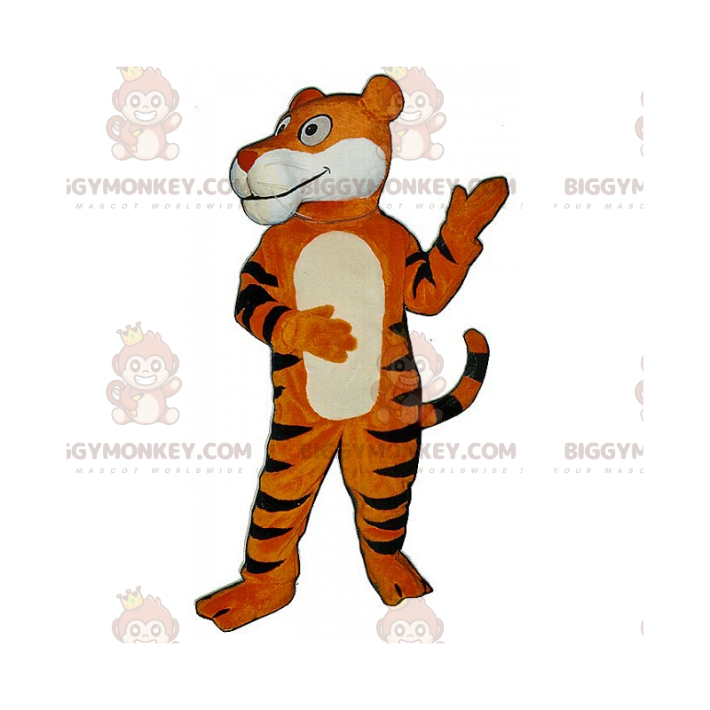 Orange og sort tigerkat BIGGYMONKEY™ maskotkostume -