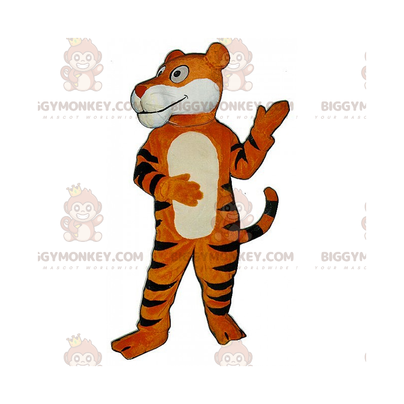 Orange und schwarze Tigerkatze BIGGYMONKEY™ Maskottchenkostüm -