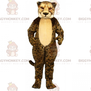BIGGYMONKEY™ costume da mascotte di ghepardo pancia beige -
