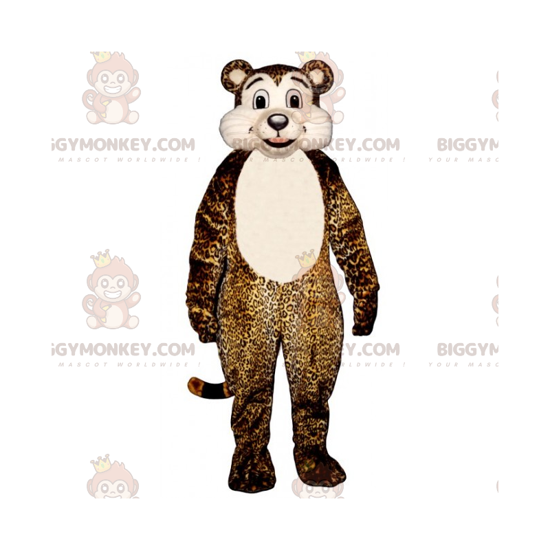 Kostium maskotki białego geparda brzuchatego BIGGYMONKEY™ -