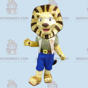 Costume de mascotte BIGGYMONKEY™ de lion de lionceau jaune et