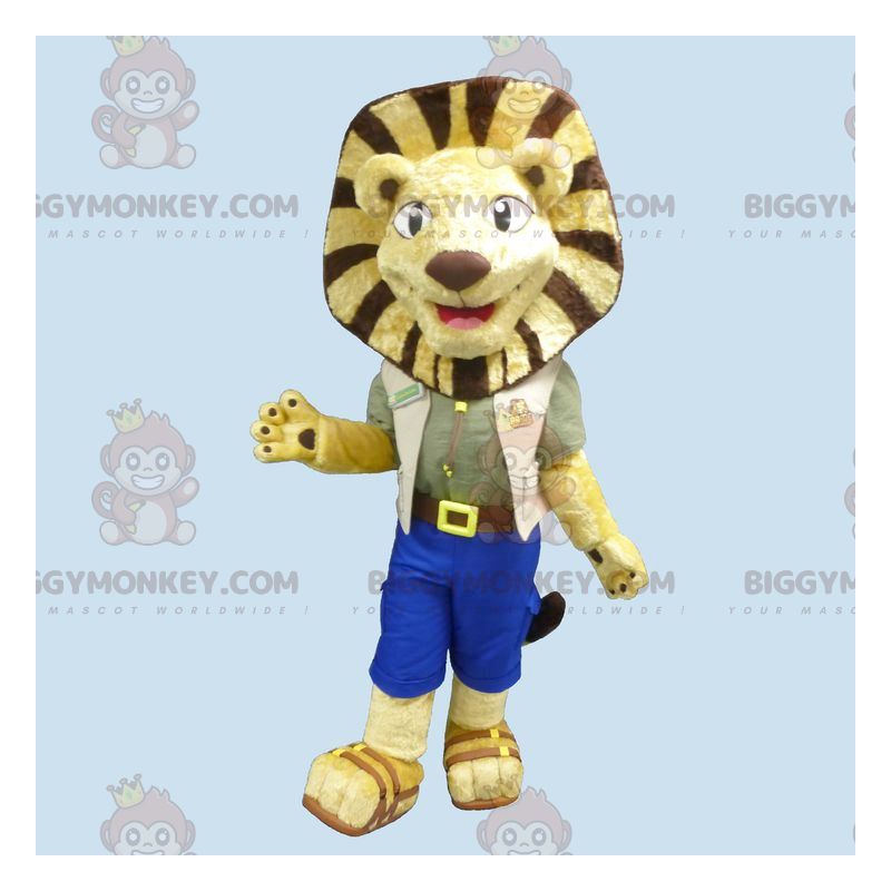 Explorer BIGGYMONKEY™ keltainen ja ruskea Cub Lion maskottiasu