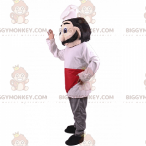 Costume da mascotte da chef BIGGYMONKEY™ con grandi baffi -