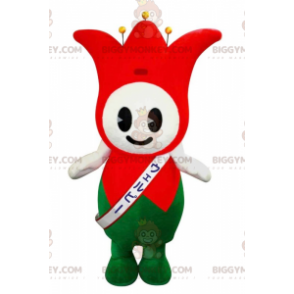 Costume de mascotte BIGGYMONKEY™ rouge et verte de bouffon du