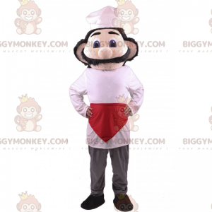 Disfraz de mascota Chef BIGGYMONKEY™ con bigote grande -