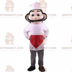 Costume da mascotte da chef BIGGYMONKEY™ con grandi baffi -