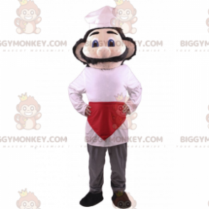 Traje de mascote Chef BIGGYMONKEY™ com bigode grande –