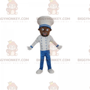 Costume de mascotte BIGGYMONKEY™ de chef souriant -