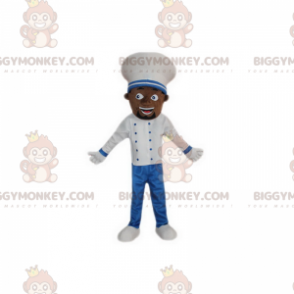 Costume de mascotte BIGGYMONKEY™ de chef souriant -