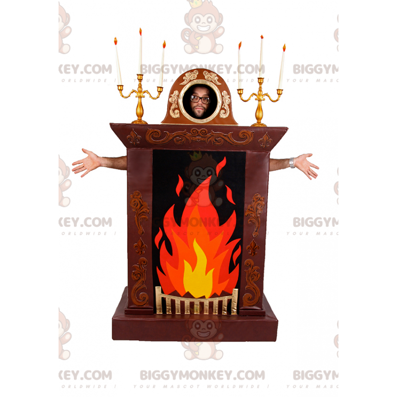 Fireplace BIGGYMONKEY™ Mascot Costume - Biggymonkey.com