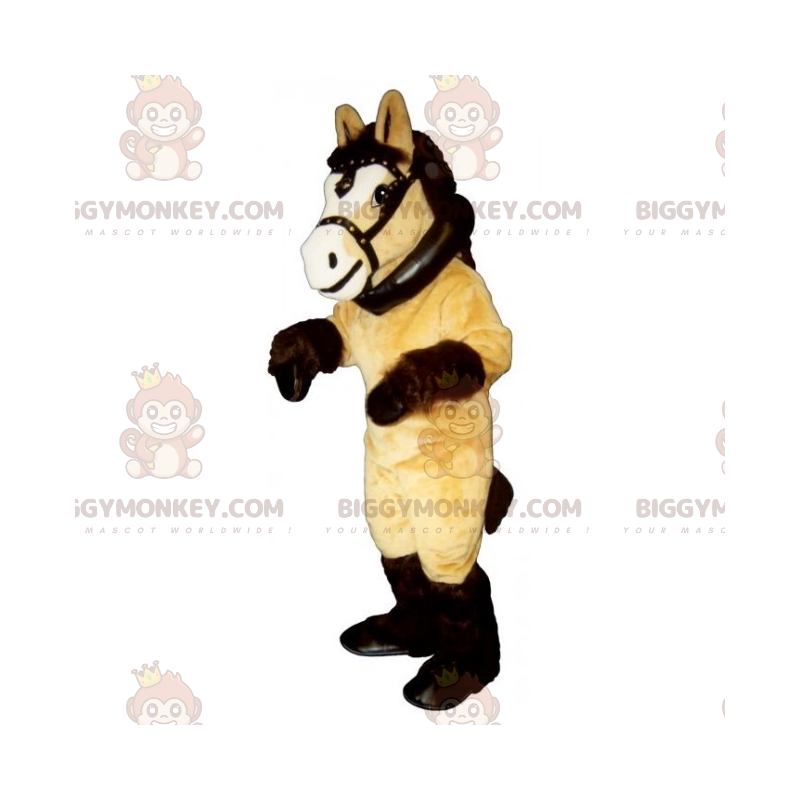 Costume da mascotte cavallo BIGGYMONKEY™ con imbracatura grande
