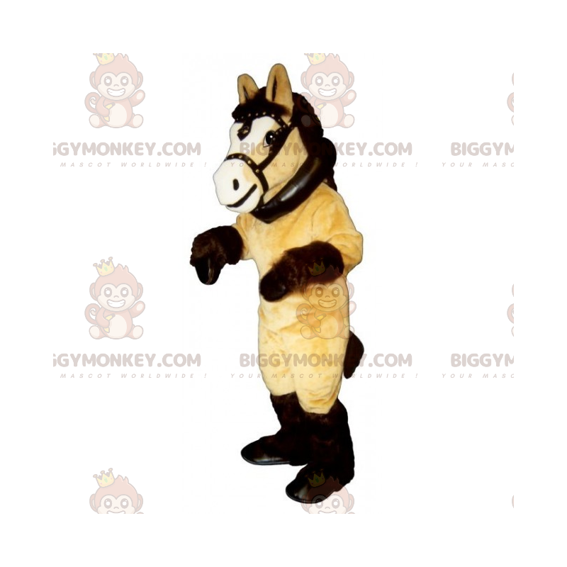 Traje de mascote de cavalo BIGGYMONKEY™ com arreio grande –