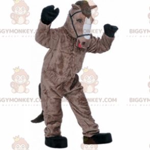 Hevosen BIGGYMONKEY™ maskottiasu valjailla - Biggymonkey.com
