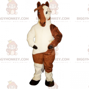 Costume de mascotte BIGGYMONKEY™ de cheval bicolore -