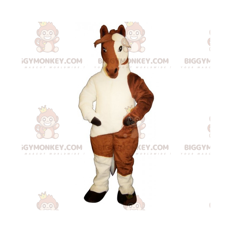 Tweekleurig paard BIGGYMONKEY™ mascottekostuum - Biggymonkey.com