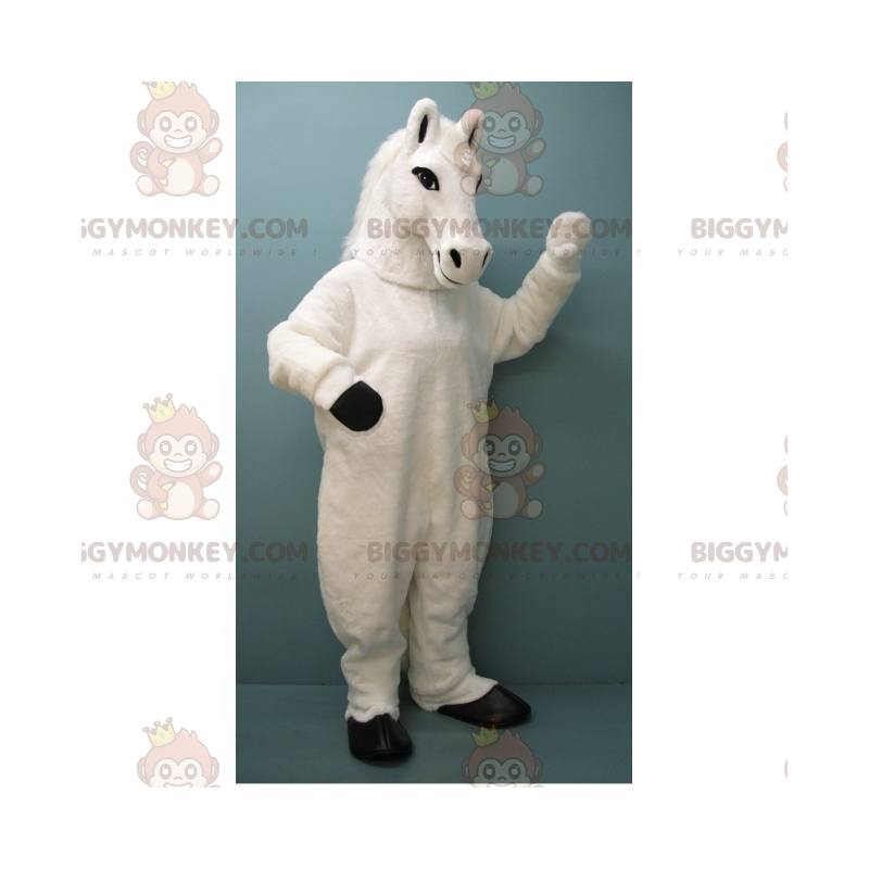 Costume da mascotte BIGGYMONKEY™ cavallo bianco -