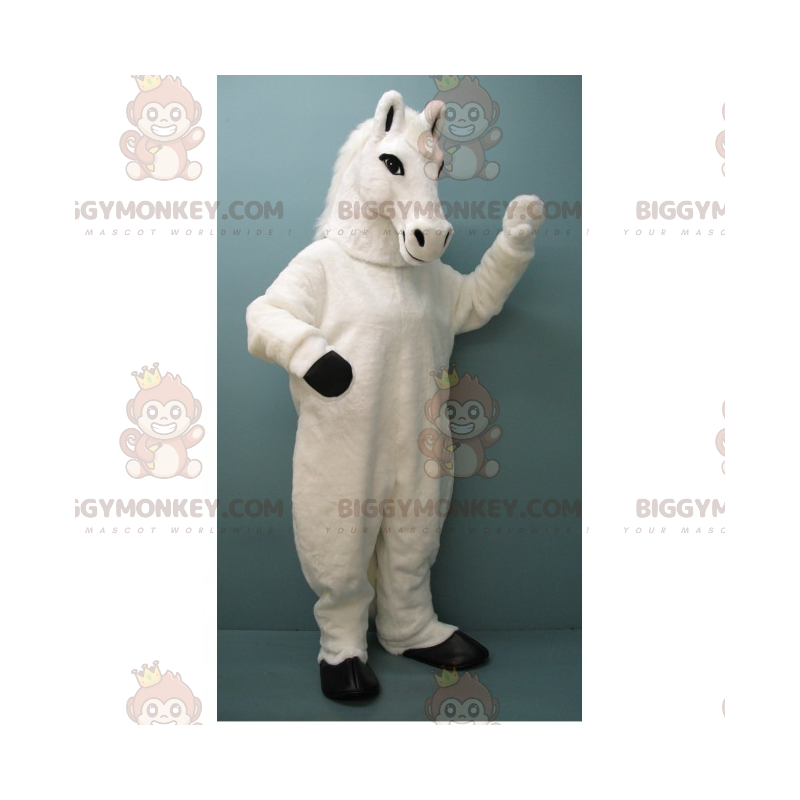 Disfraz de mascota de caballo blanco BIGGYMONKEY™ -