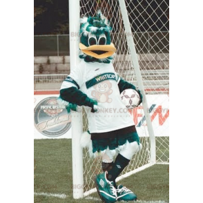 Kostým maskota BIGGYMONKEY™ Zelená a bílá kachna ve sportovním