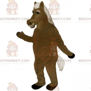 Disfraz de mascota BIGGYMONKEY™ caballo de melena sedosa blanca