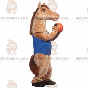 Horse BIGGYMONKEY™ Mascot Costume In Basketball Outfit –