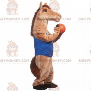 Paard BIGGYMONKEY™ mascottekostuum in basketbaloutfit -