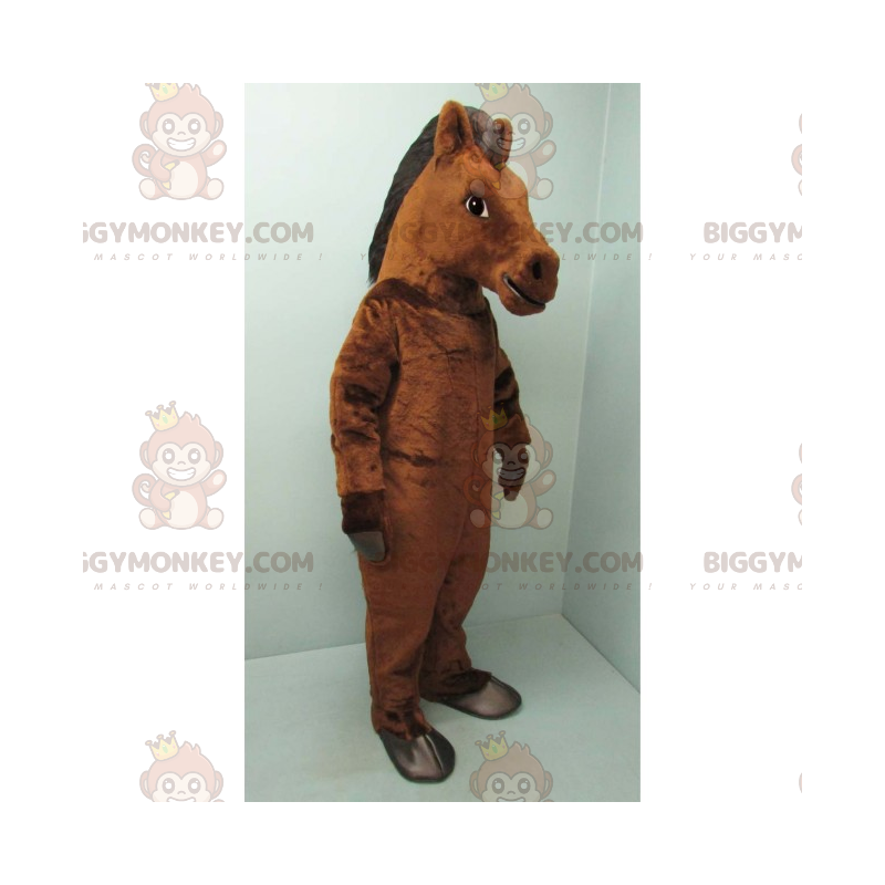 Costume de mascotte BIGGYMONKEY™ de cheval marron et noir -