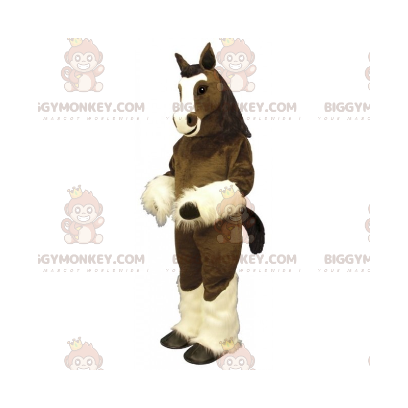 Braunes Pferd und weiße Beine BIGGYMONKEY™ Maskottchenkostüm -