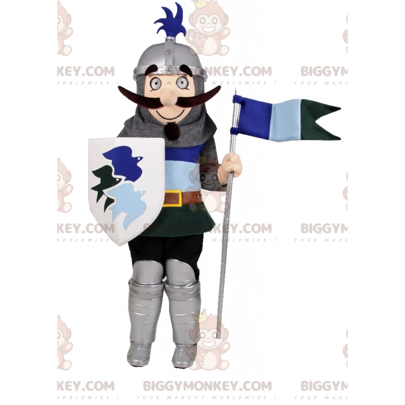 Costume de mascotte BIGGYMONKEY™ de chevalier en armure -