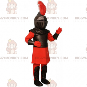 Knight in Red and Black Armor BIGGYMONKEY™ Mascot Costume –