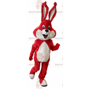 Disfraz de mascota de conejo rojo y blanco BIGGYMONKEY™ -