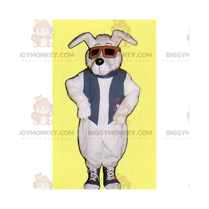 Kostým maskota psa BIGGYMONKEY™ s teniskami a brýlemi –