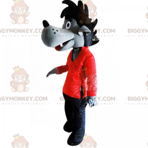 Hund BIGGYMONKEY™ Maskotdräkt med Crest Black - BiggyMonkey