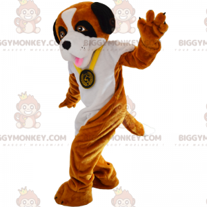 Costume de mascotte BIGGYMONKEY™ de chien avec médaille -